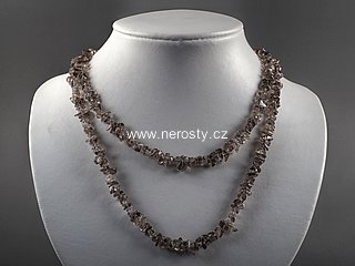 smoky quartz, chip necklace