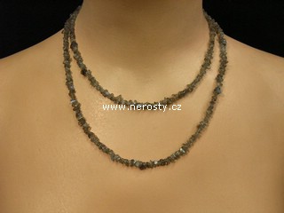 labradorite, chip necklace