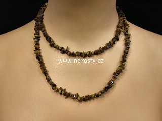 gold tiger eye, chip necklace