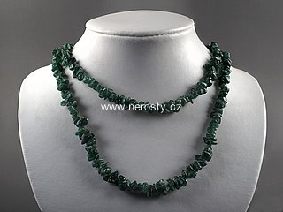 aventurine, chip necklace