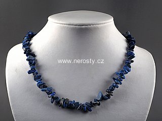 lapis, chip necklace