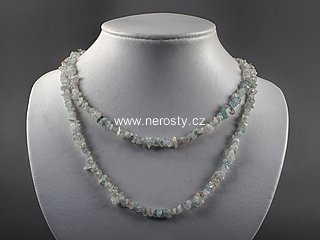 aquamarine, chip necklace