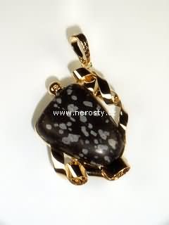 snowflake obsidian, pendant