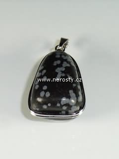 snowflake obsidian, pendant