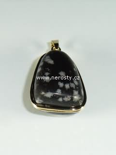 snowflake obsidian, pendant